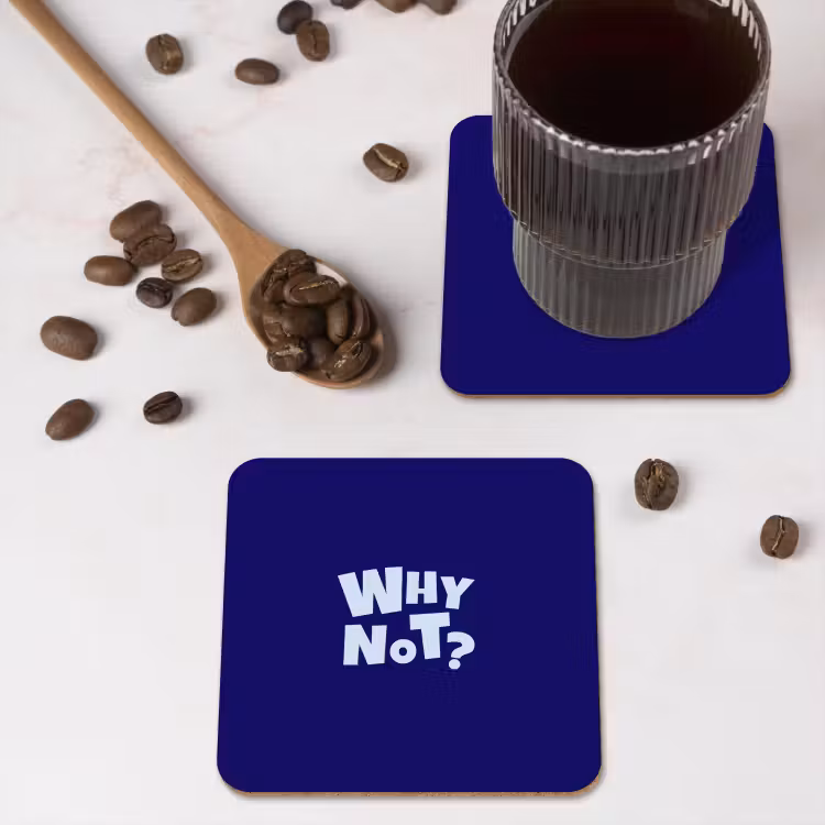 Onderzetter - Blauw - Why not - Minimalistisch — 4