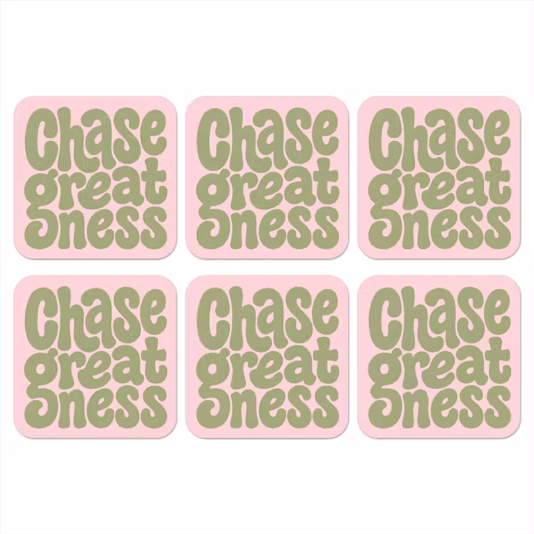 Onderzetter - Chase greatness - Groen - Roze - Retro — 1
