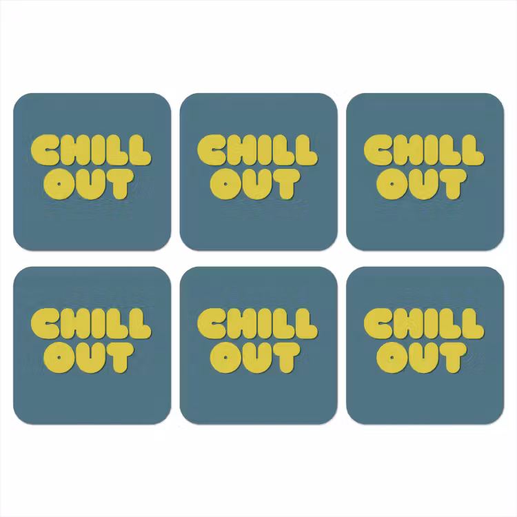 Onderzetter - Chill out - Geel - Blauw — 1