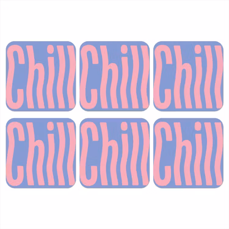 Onderzetter​ - Chill - Roze - Blauw - Golvend — 1
