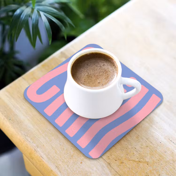 Onderzetter​ - Chill - Roze - Blauw - Golvend — 2