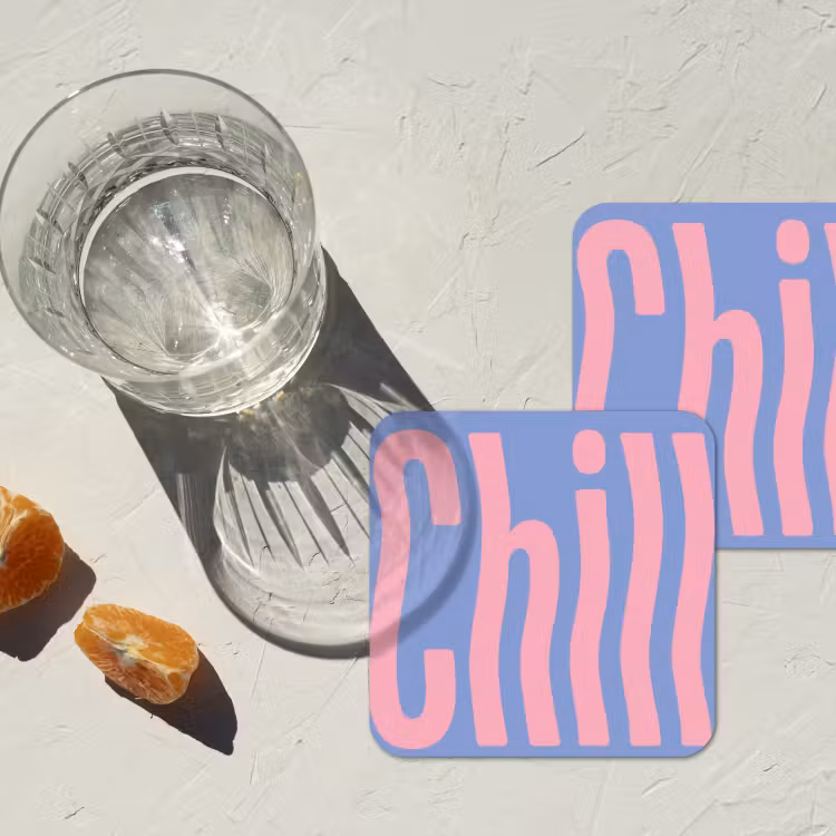 Onderzetter​ - Chill - Roze - Blauw - Golvend — 3
