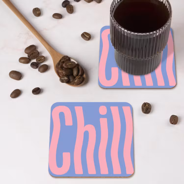 Onderzetter​ - Chill - Roze - Blauw - Golvend — 4