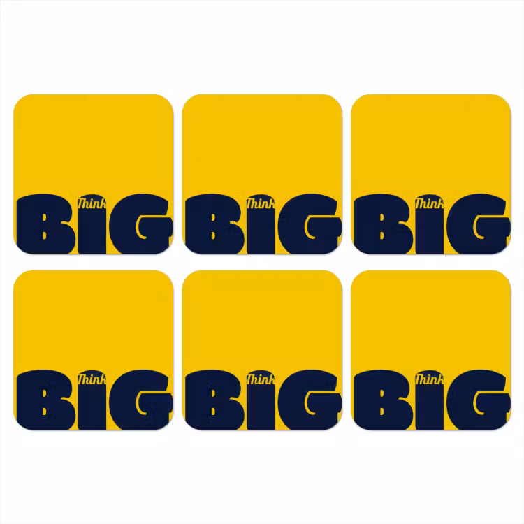 Onderzetter - Geel - Think big - Grafisch — 1