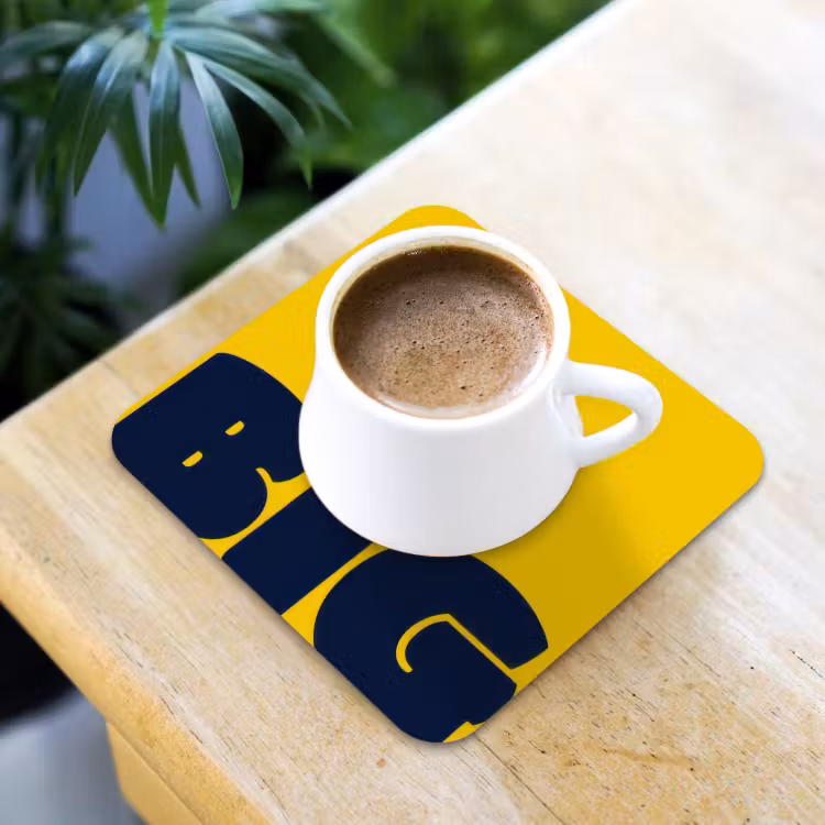 Onderzetter - Geel - Think big - Grafisch — 2