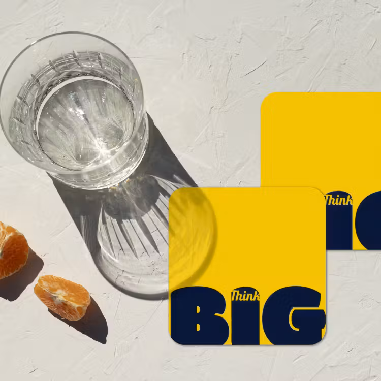 Onderzetter - Geel - Think big - Grafisch — 3