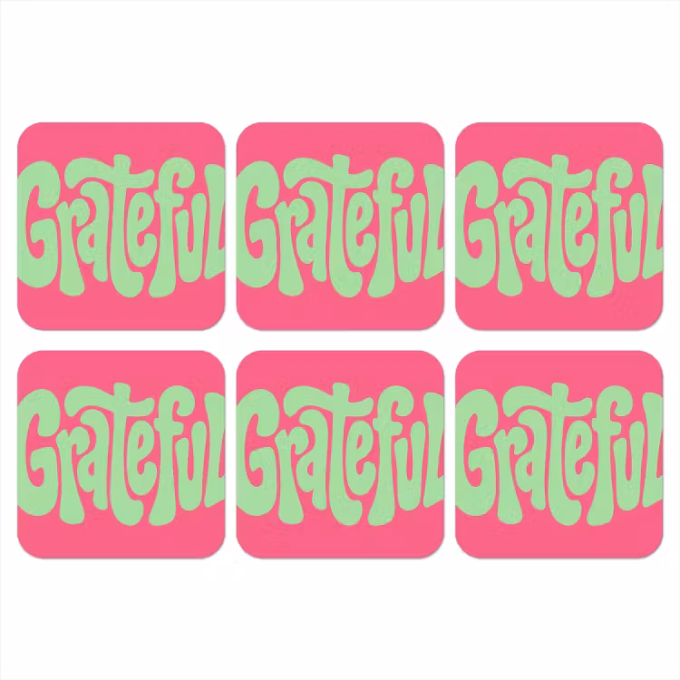 Onderzetter - Grateful - Groen - Grafisch - Vloeiend — 1