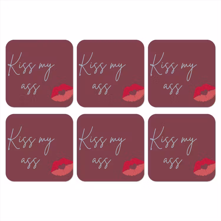 Onderzetter - Kiss my ass - Lip - Bordeaux — 1