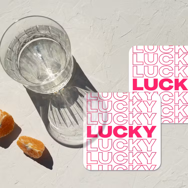 Onderzetter - Lucky - Roze - Patroon — 3