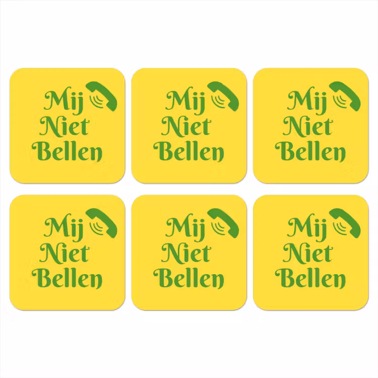 Onderzetter - Mij niet bellen - Telefoon - Geel — 1