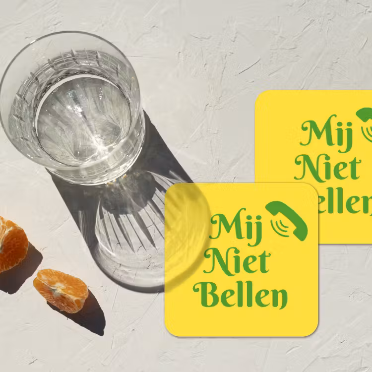 Onderzetter - Mij niet bellen - Telefoon - Geel — 3