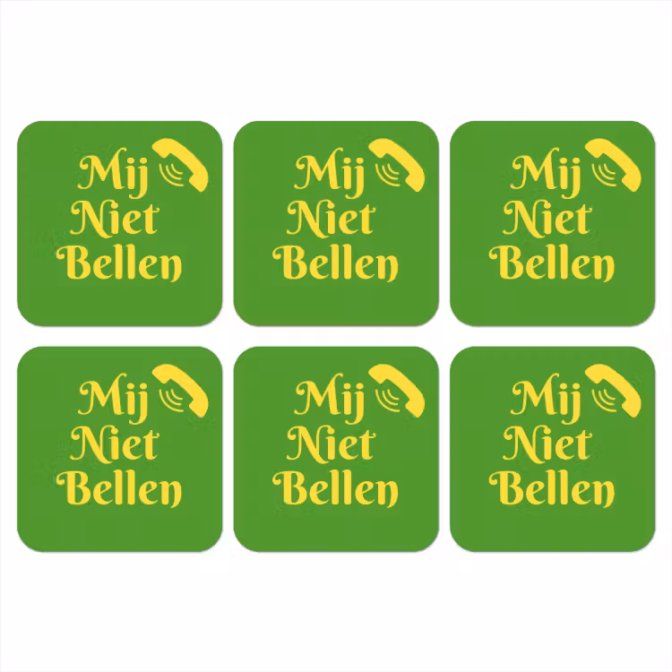 Onderzetter - Mij niet bellen - Telefoon - Groen — 1