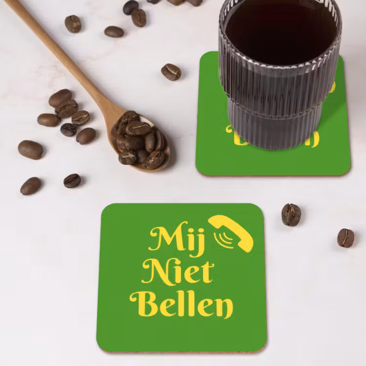 Onderzetter - Mij niet bellen - Telefoon - Groen — 4