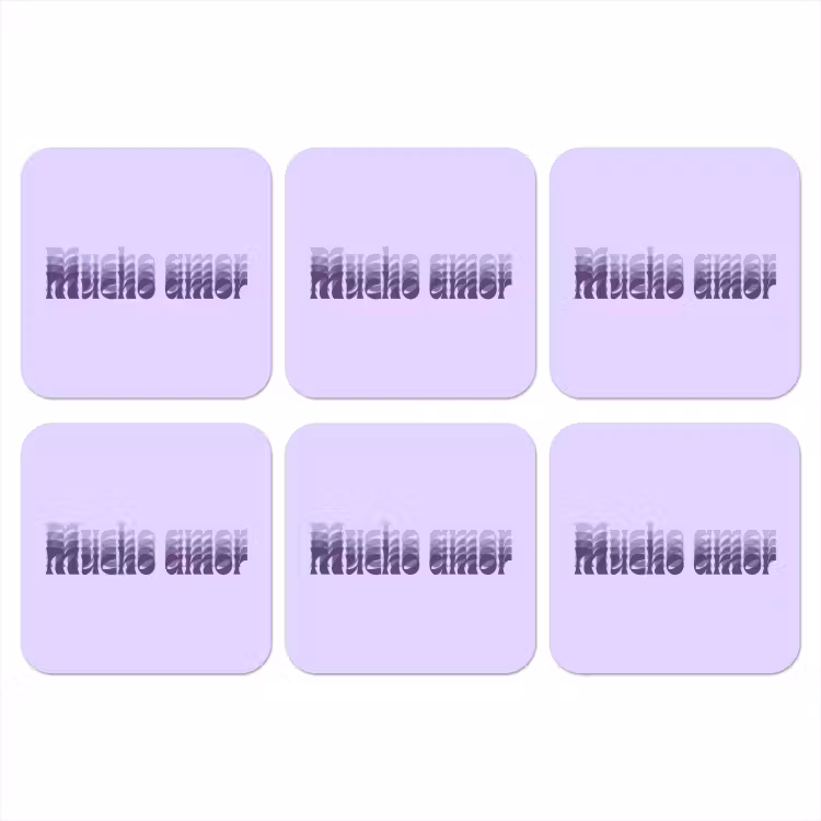 Onderzetter - Mucho amor - Paars - Gelaagde letters — 1