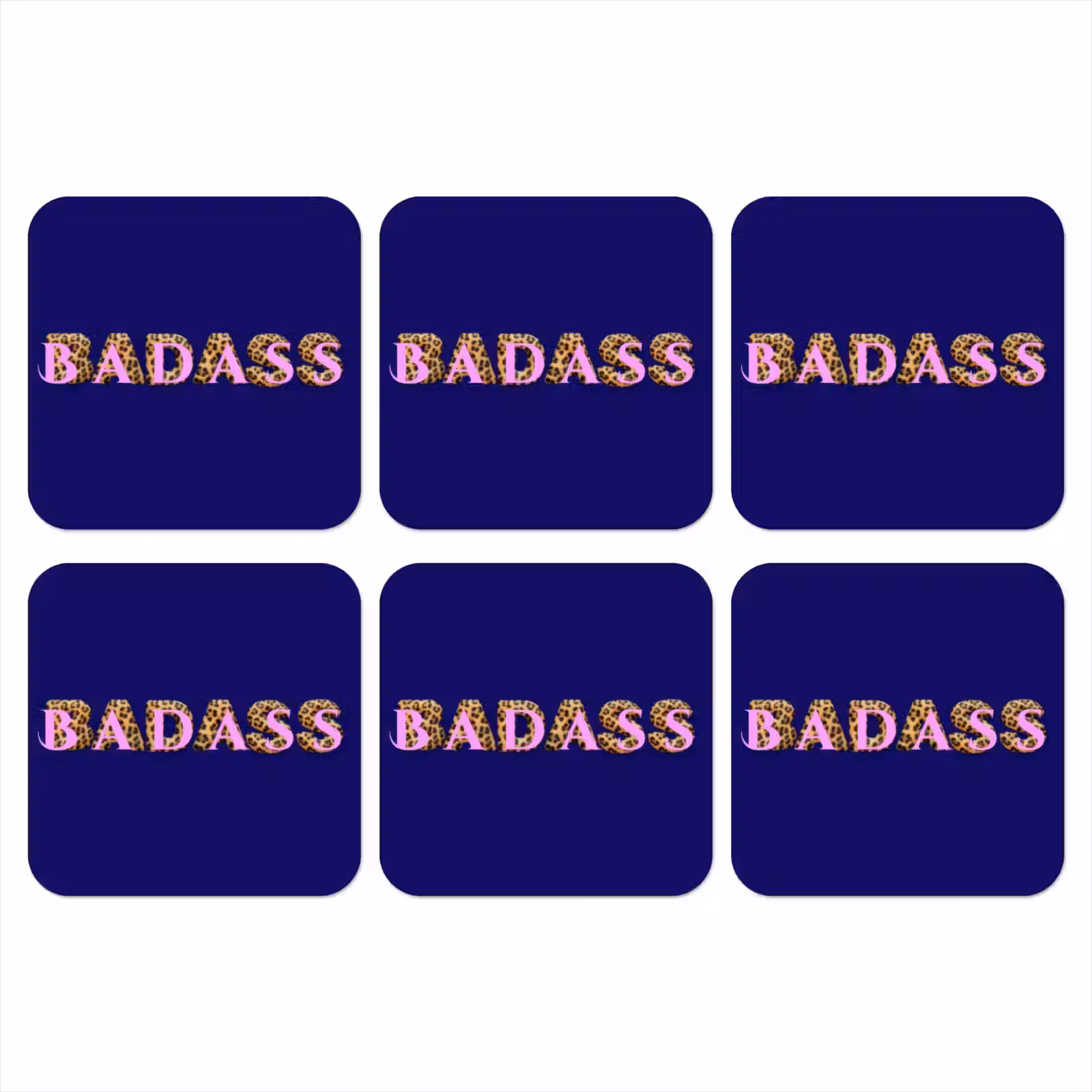 Onderzetter - Badass - Panterpint - Schaduw - Roze — 1
