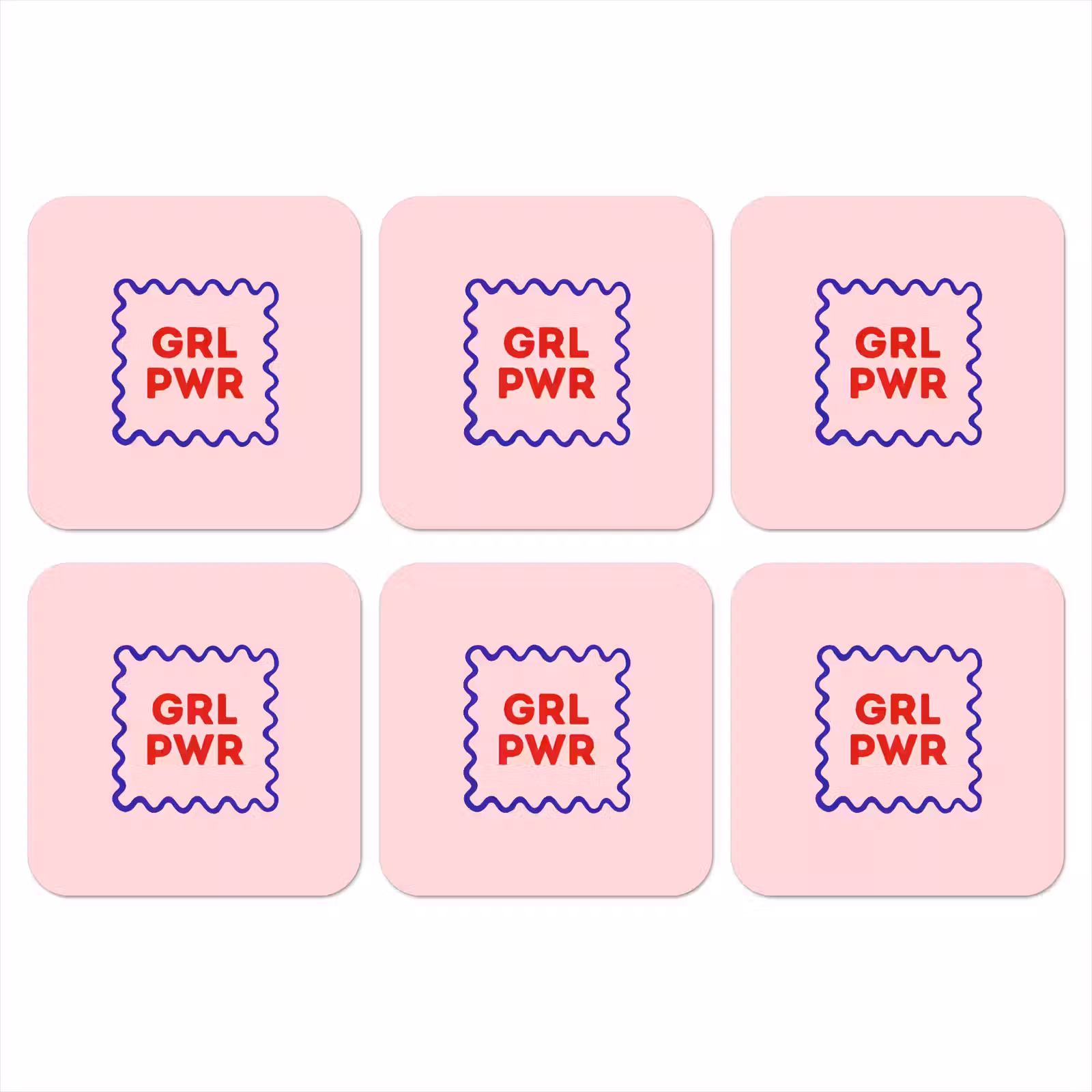 Onderzetter - Grl pwr - Roze - Kader — 1