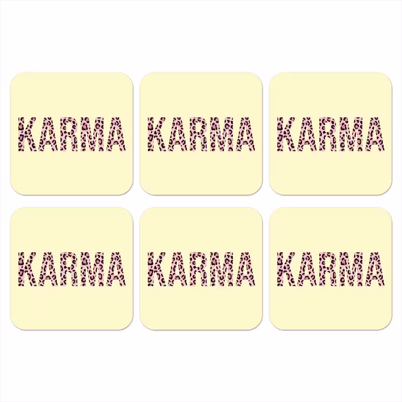 Onderzetter - Karma - Luipaardprint - Geel — 1
