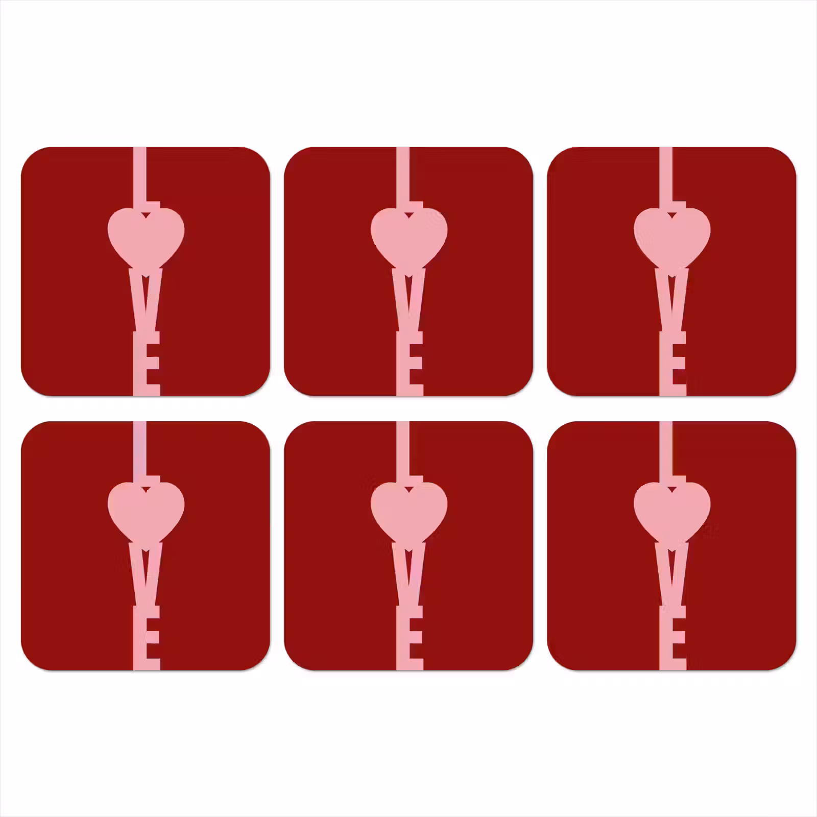 Onderzetter - Love - Hart - Rood — 1
