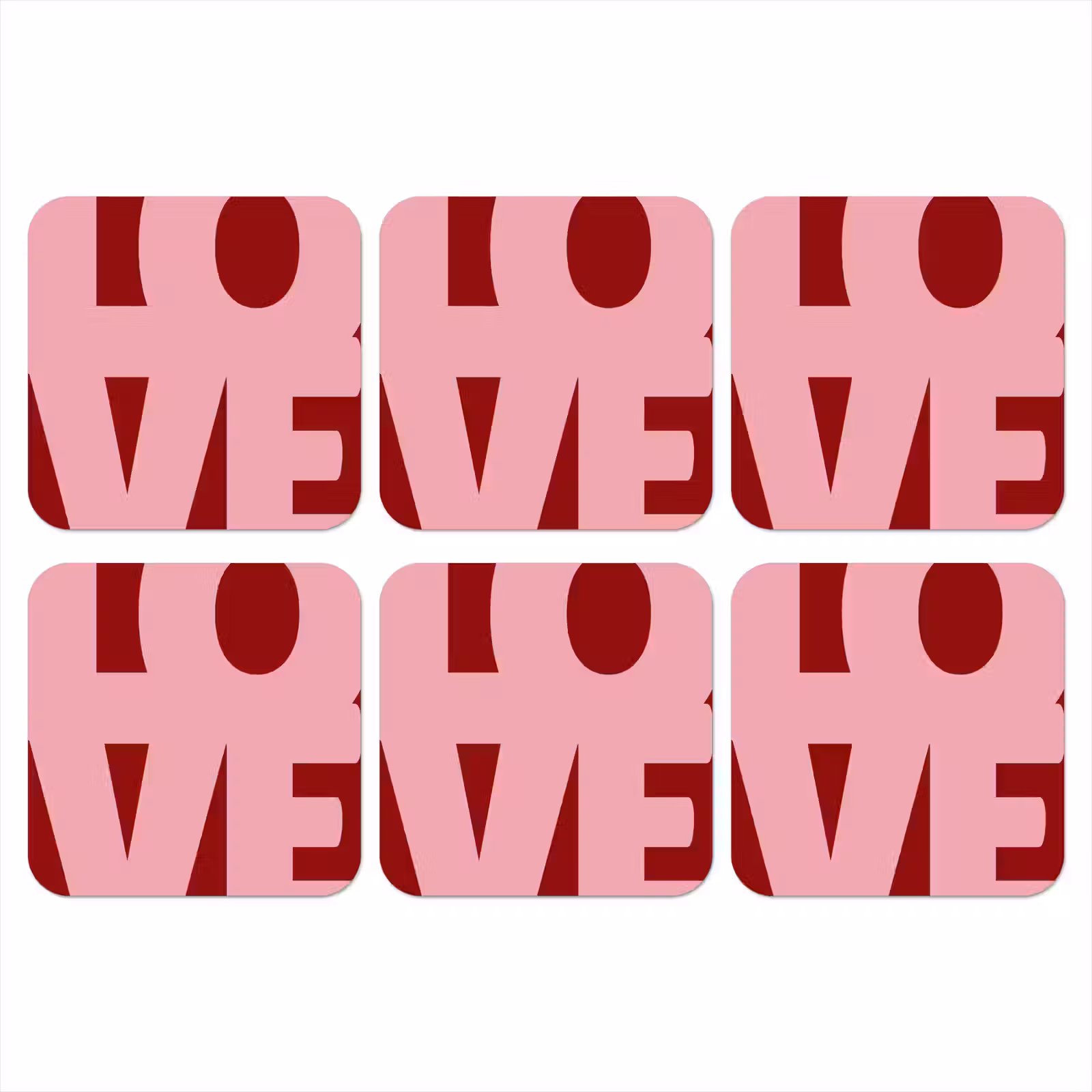 Onderzetter - Love - Rood - Blokletters — 1