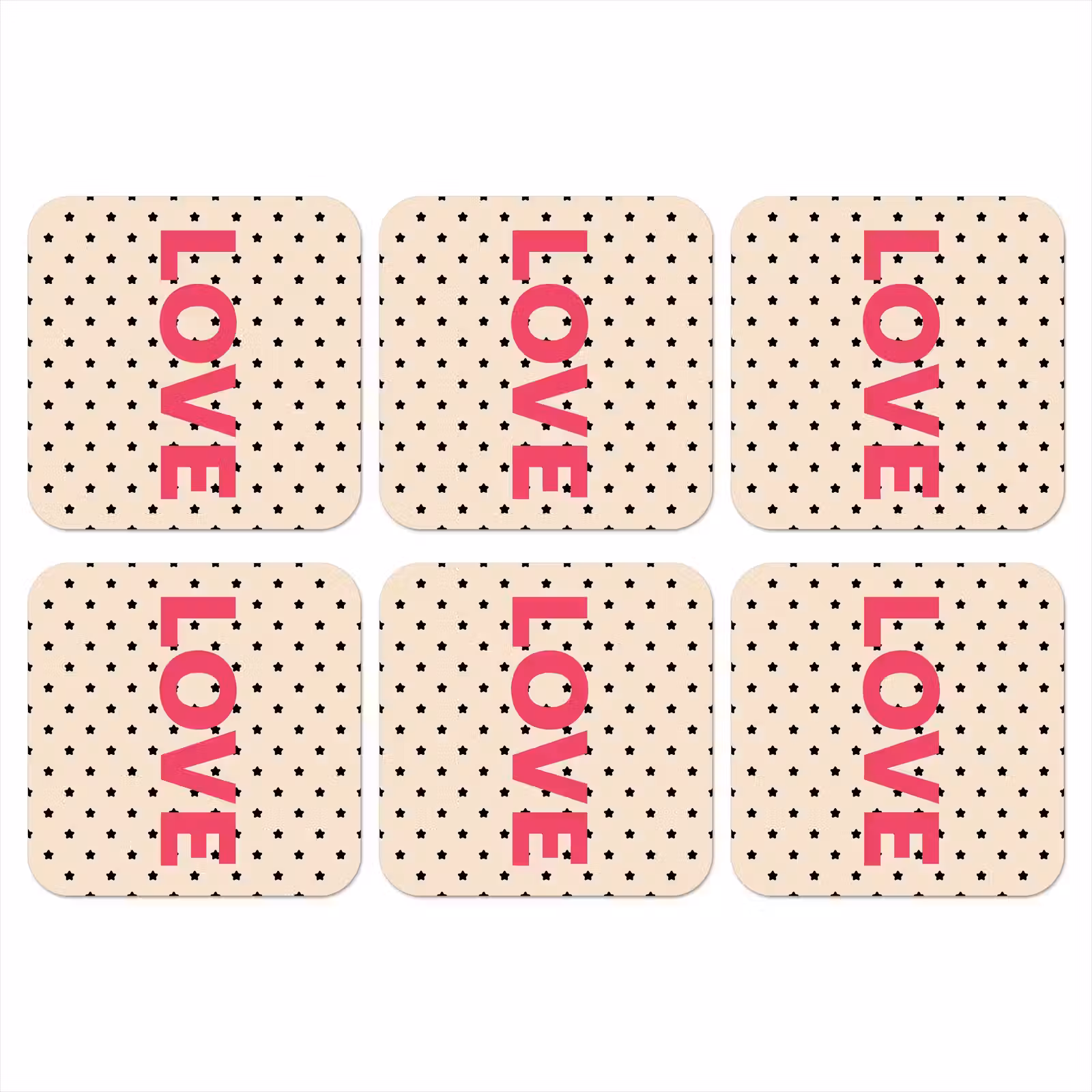 Onderzetter - Love - Stippen - Roze — 1