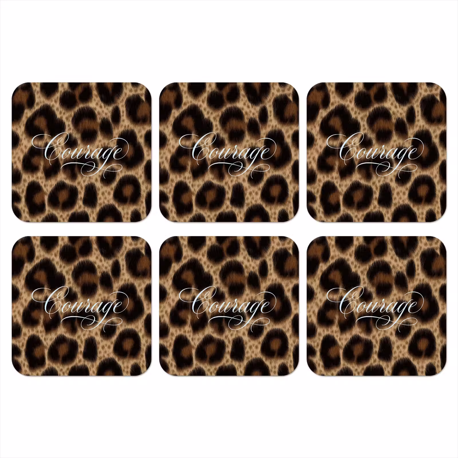 Onderzetter - Luipaardprint - Bruin - Courage - Sierlijk — 1