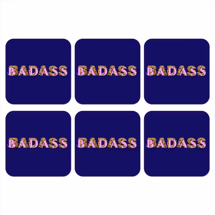 Onderzetter - Badass - Panterpint - Schaduw - Roze — 1