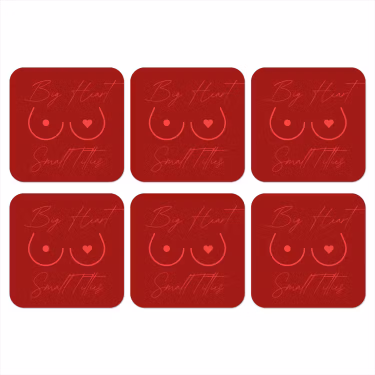 Onderzetter - big heart small titties - Hart - Rood — 1
