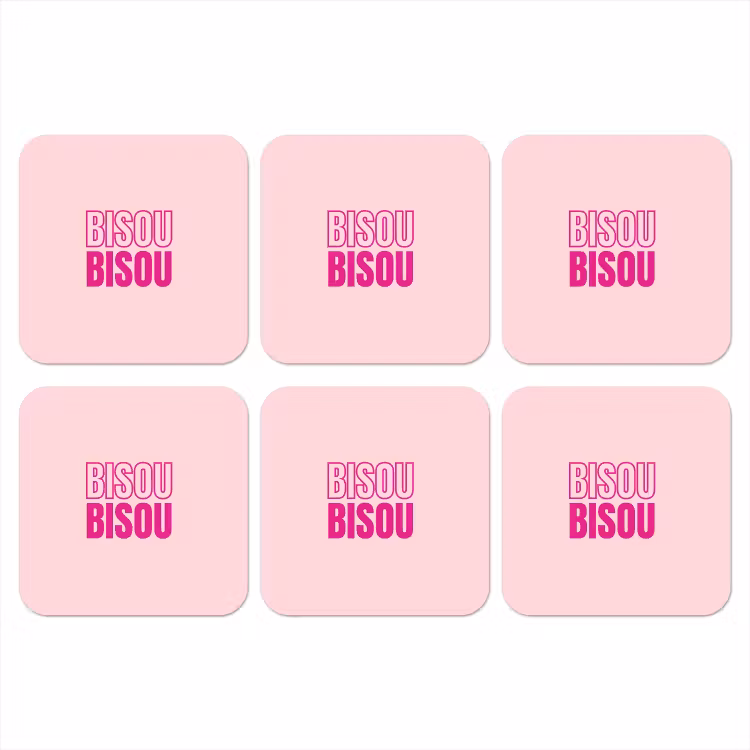 Onderzetter - Bisou - Roze - Minimalistisch — 1