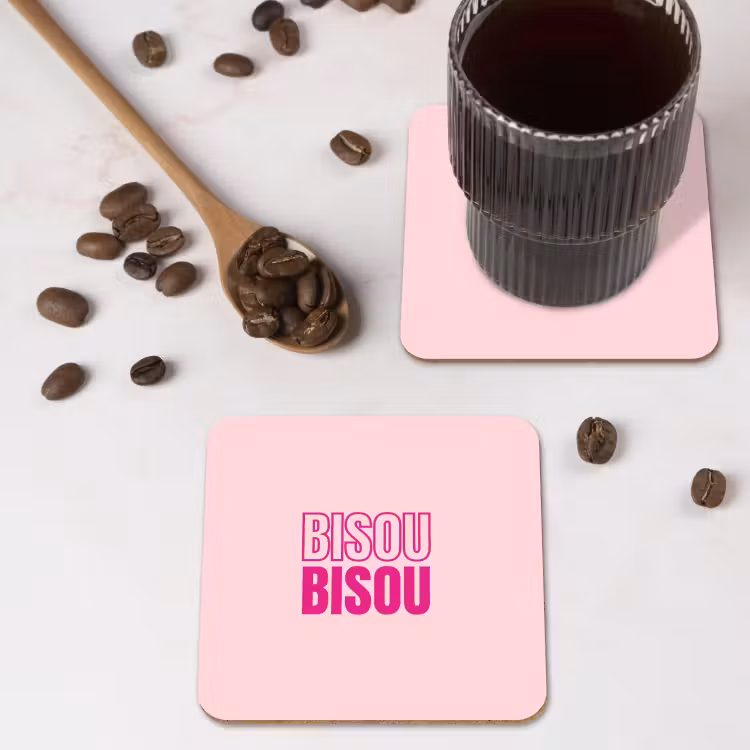 Onderzetter - Bisou - Roze - Minimalistisch — 4