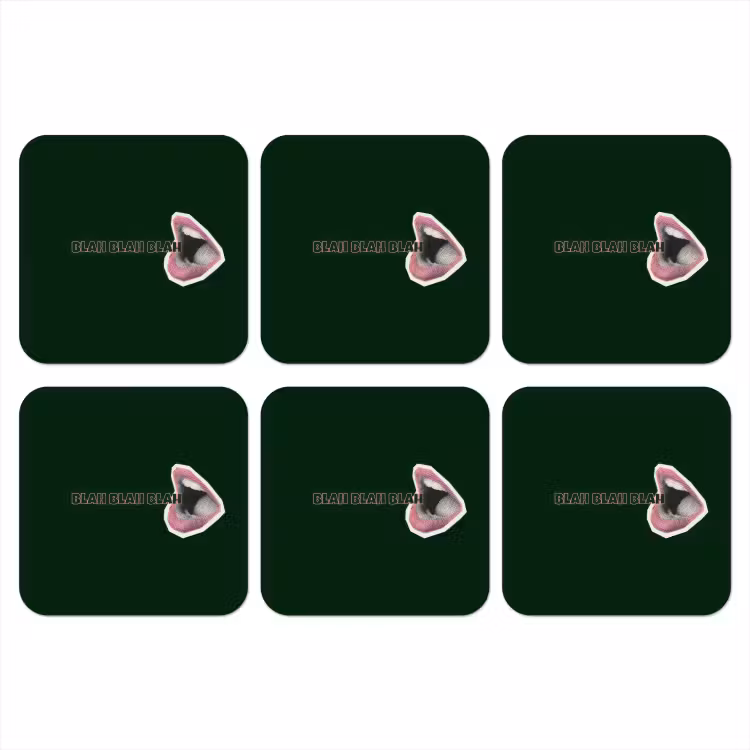 Onderzetter - BLAH BLAH BLAH - Mond - Groen — 1