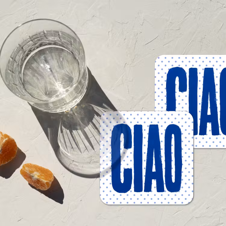 Onderzetter - Ciao - Blauw - Stippen — 3