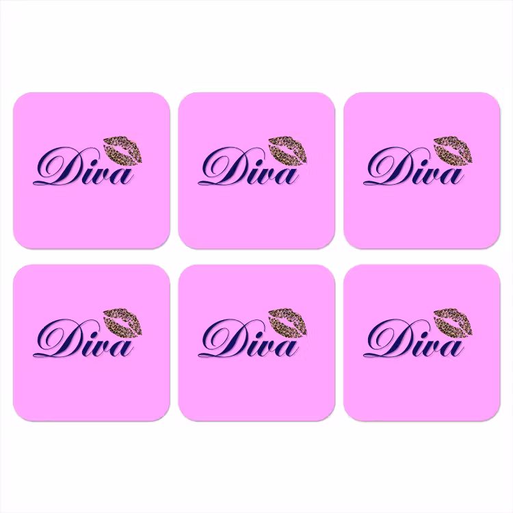 Onderzetter - Diva - Lip - Panterprint - Roze — 1