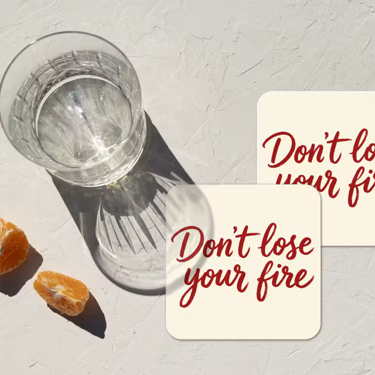 Onderzetter - Don't lose your fire - Rood - Wit - Minimalistisch — 3