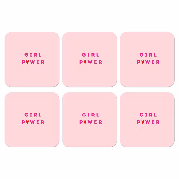 Onderzetter​ - Girl power - Roze - Hartje — 1