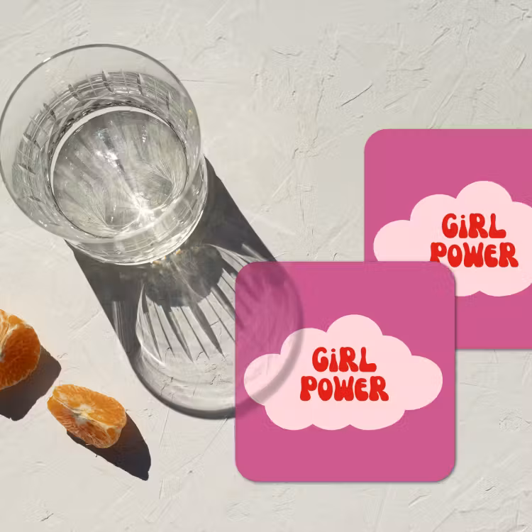Onderzetter - Girl power - Wolk - Roze — 3