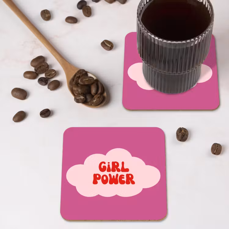 Onderzetter - Girl power - Wolk - Roze — 4