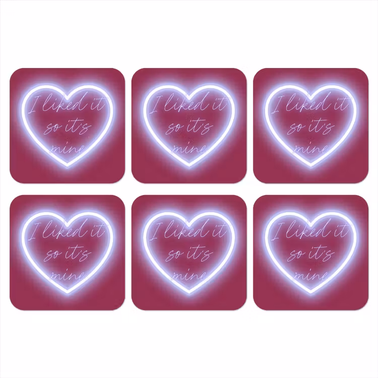 Onderzetter - I liked it so it's mine - Neon hart - Roze — 1