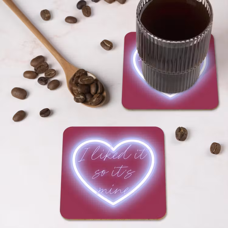 Onderzetter - I liked it so it's mine - Neon hart - Roze — 4