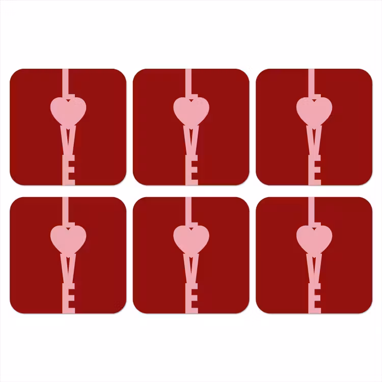 Onderzetter - Love - Hart - Rood — 1