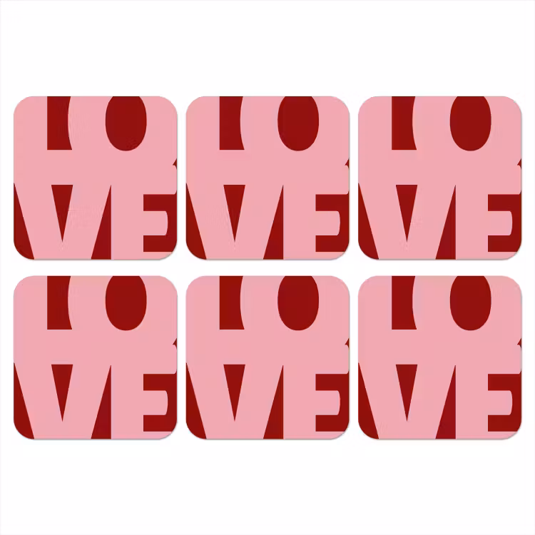 Onderzetter - Love - Rood - Blokletters — 1