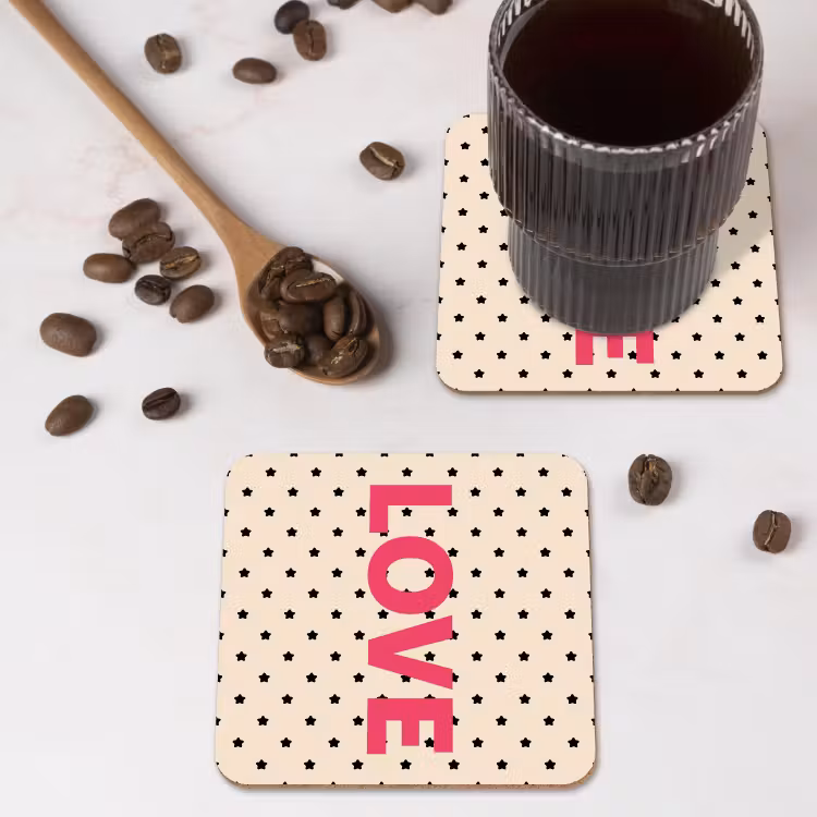 Onderzetter - Love - Stippen - Roze — 4