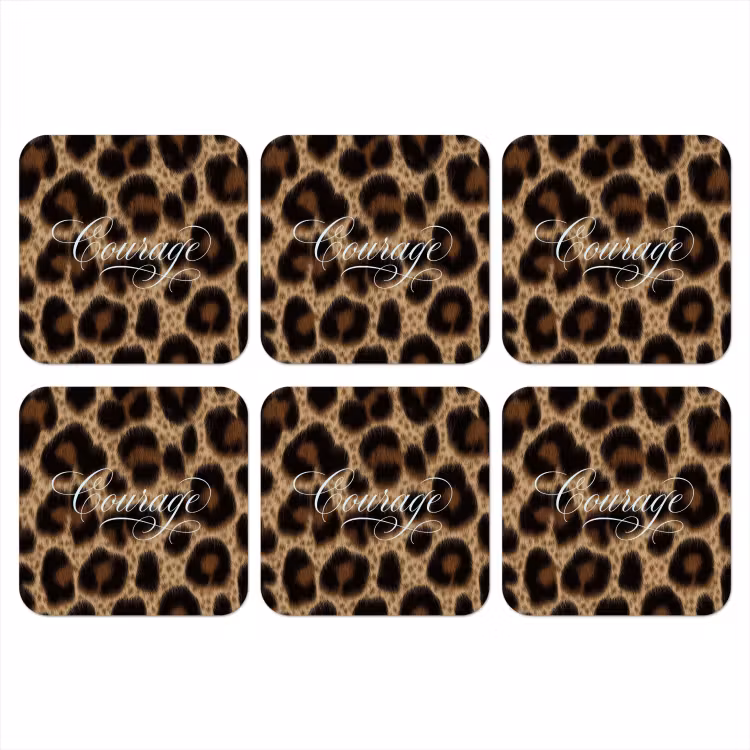 Onderzetter - Luipaardprint - Bruin - Courage - Sierlijk — 1