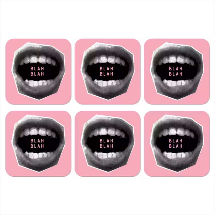 Onderzetter - Mond - BLAH BLAH - Roze — 1