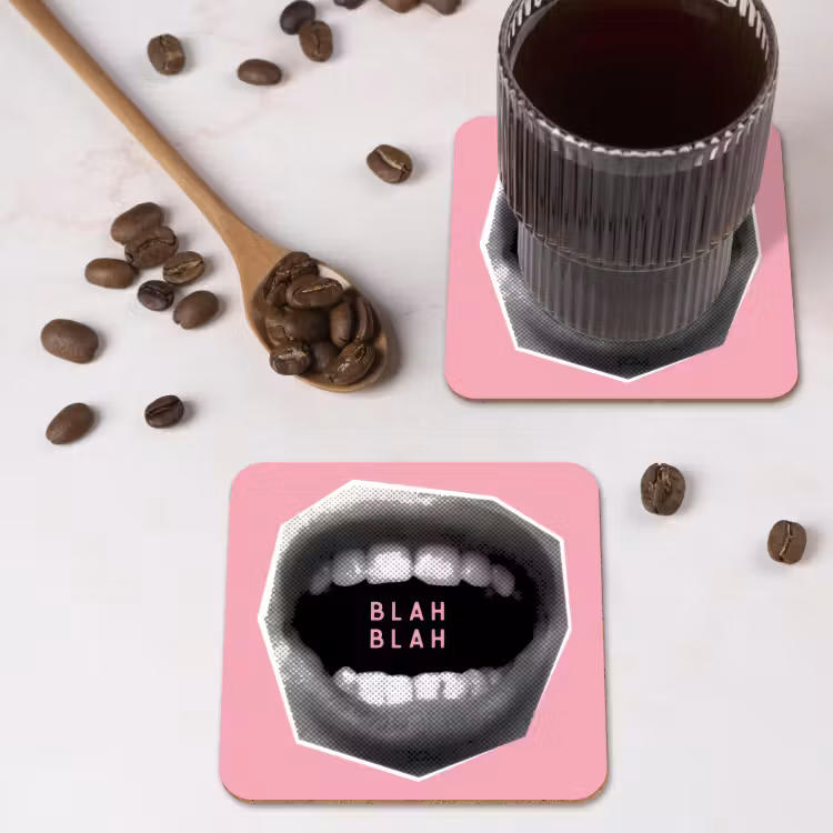 Onderzetter - Mond - BLAH BLAH - Roze — 4