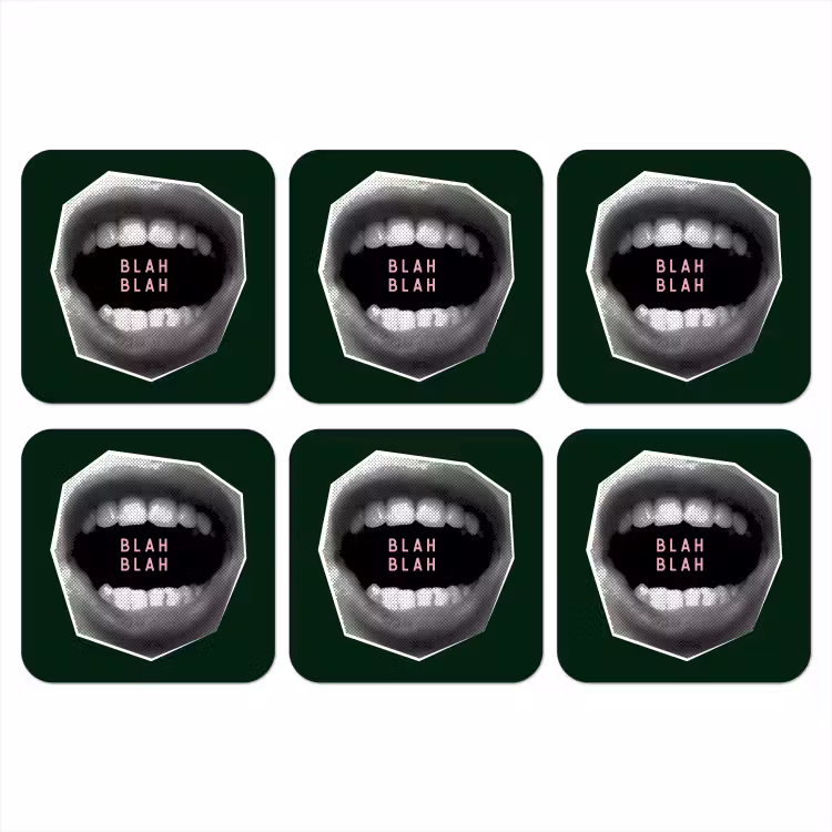 Onderzetter - Mond - Groen - Illustratie - BLAH BLAH — 1