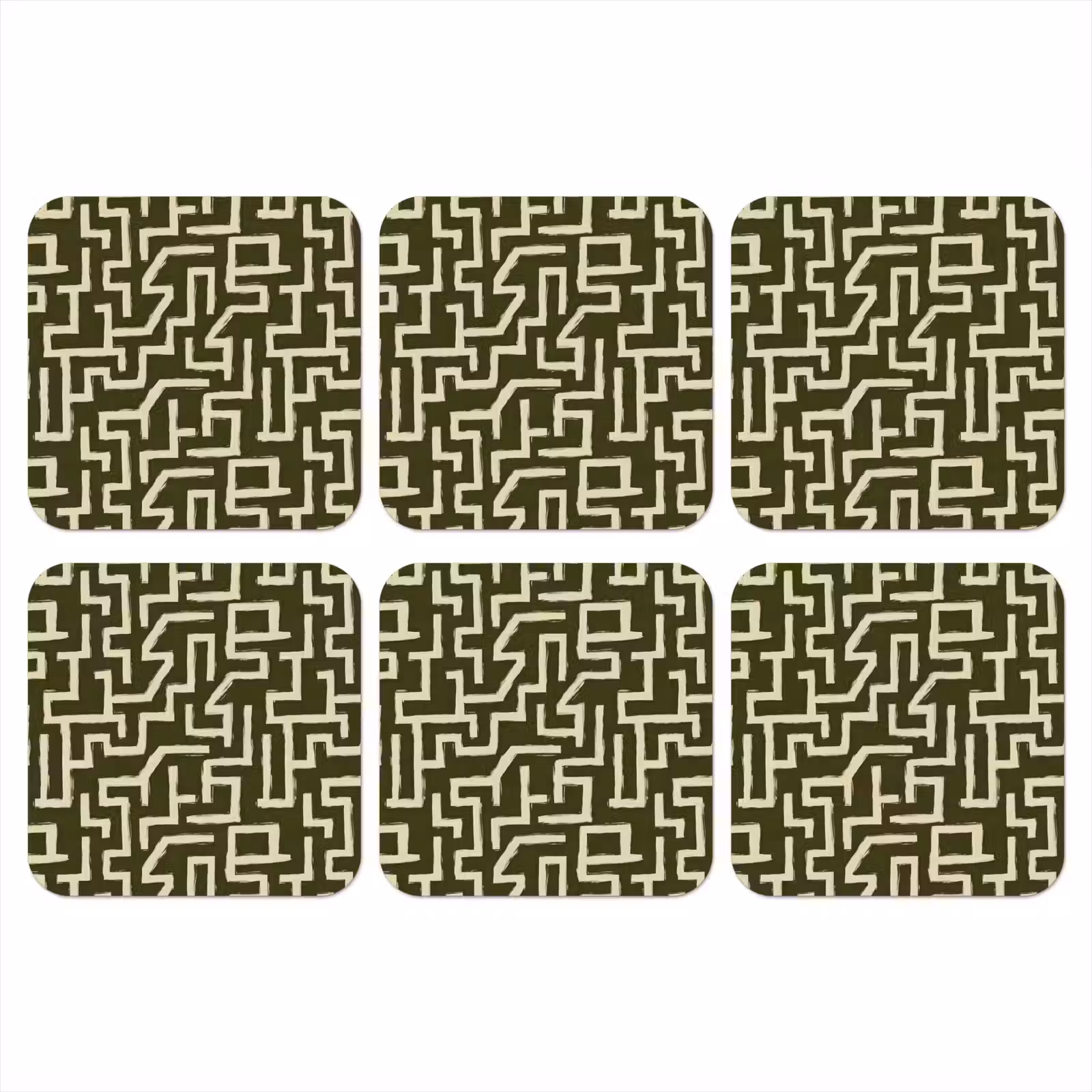 Onderzetter - Abstract - Lijnen - Groen — 1
