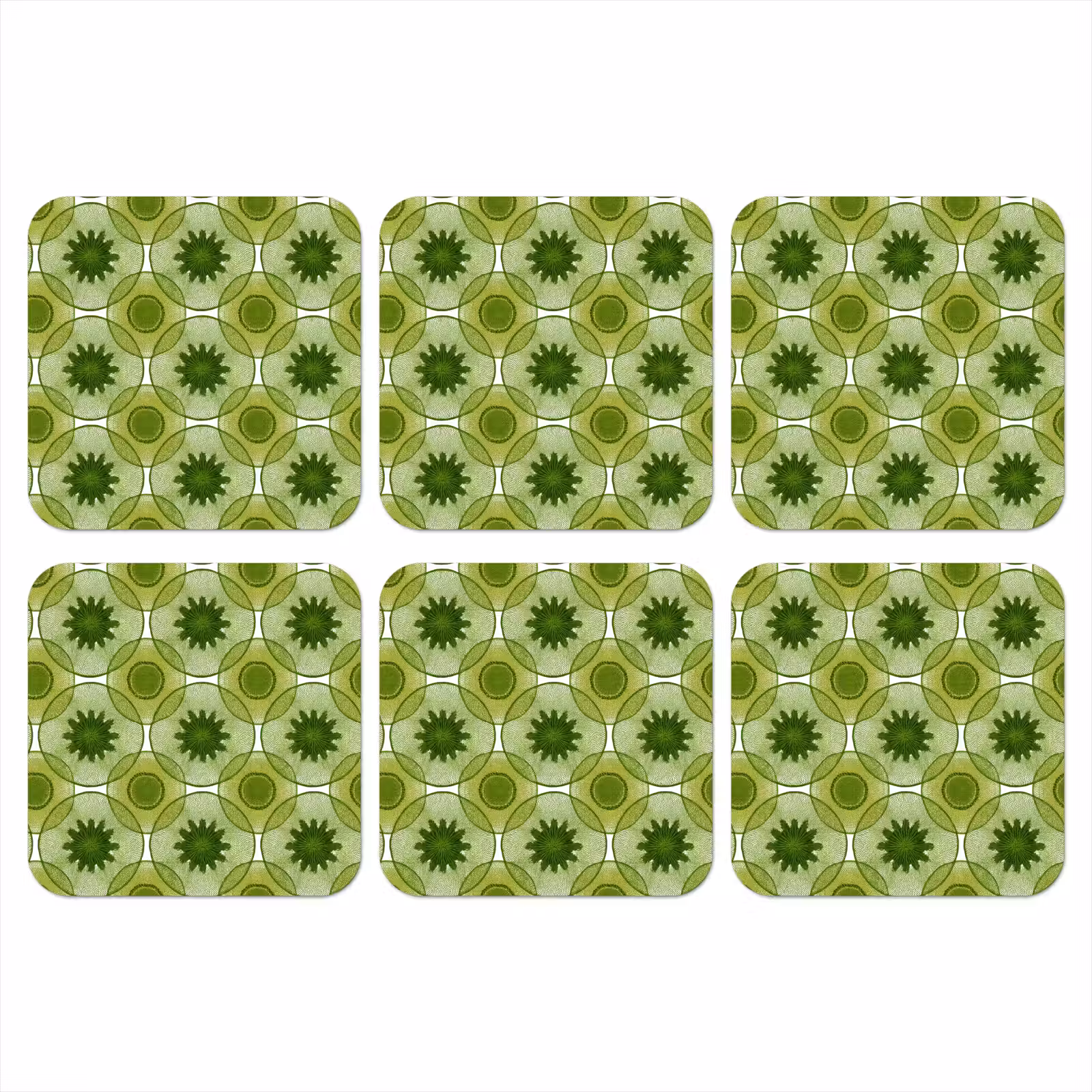 Onderzetter - Cirkels - Patroon - Groen — 1