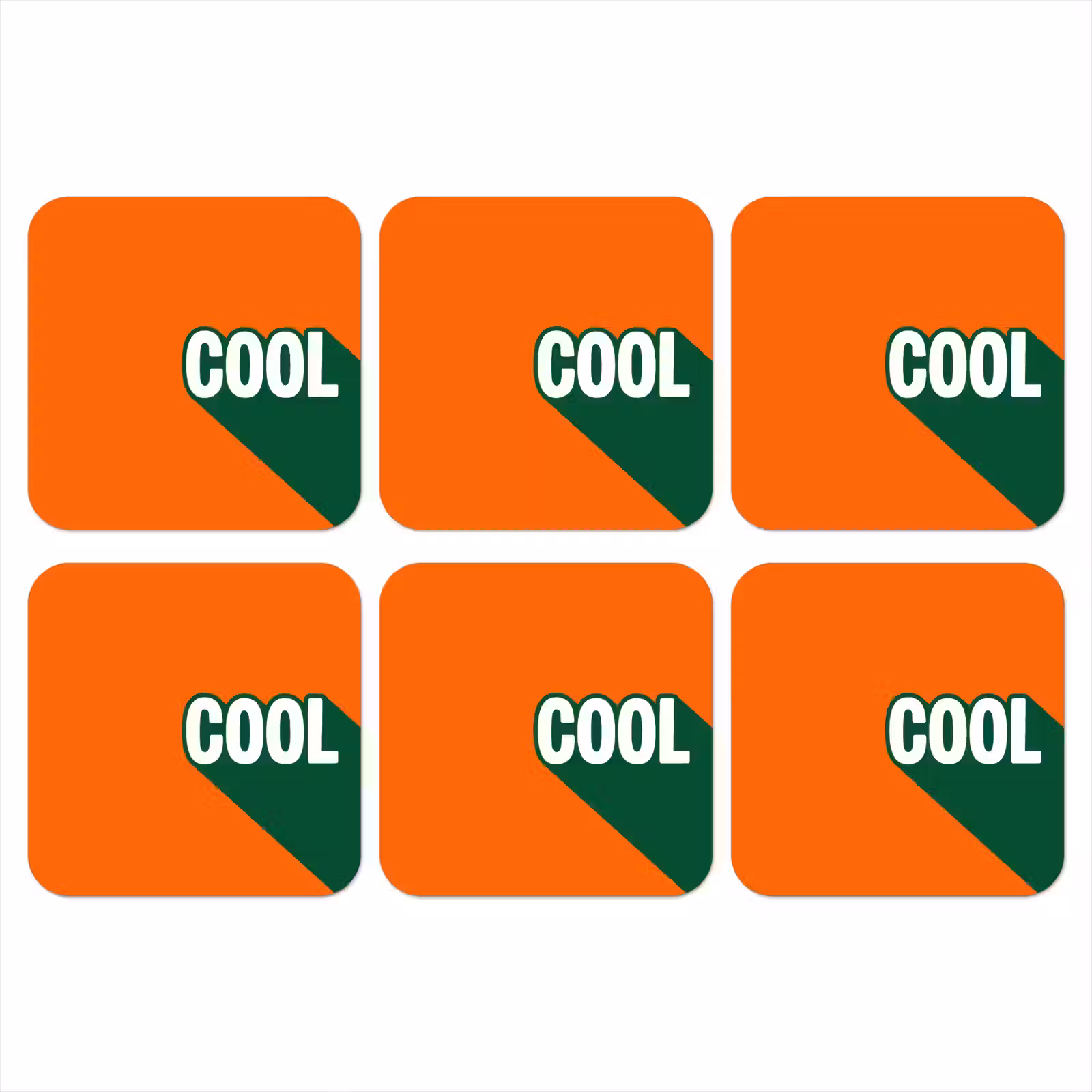 Onderzetter - Cool - Oranje - Groen — 1