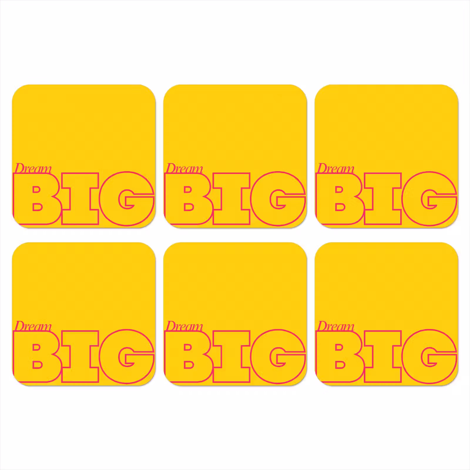 Onderzetter - Dream big - Geel - Grafisch — 1
