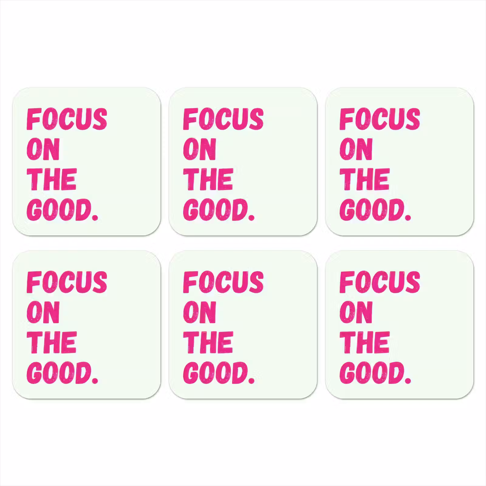 Onderzetter - Focus on the good - Beige - Roze — 1
